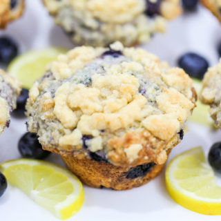 Bakery Style Lemon Blueberry Muffins