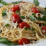 Pan Roasted Tomatoes and Garlic Pasta