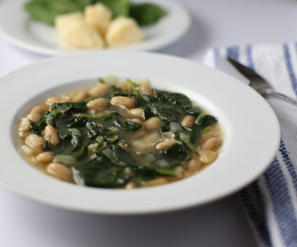 Spinach Leek and White Bean Soup