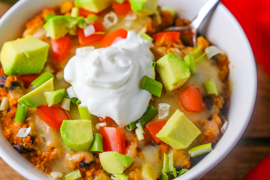 Slow Cooker Enchilada Quinoa Tabs & Tidbits