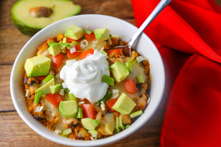 Slow Cooker Enchilada Quinoa Tabs & Tidbits