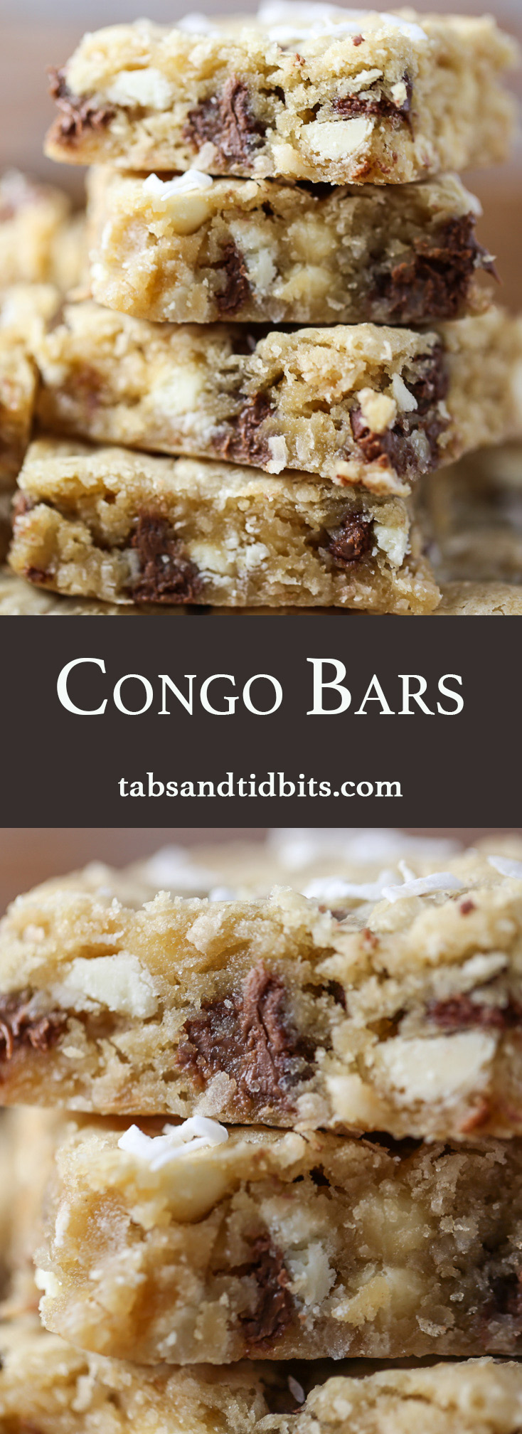 Congo Bars - Blondies with semisweet and white chocolate chips and toasted coconut!
