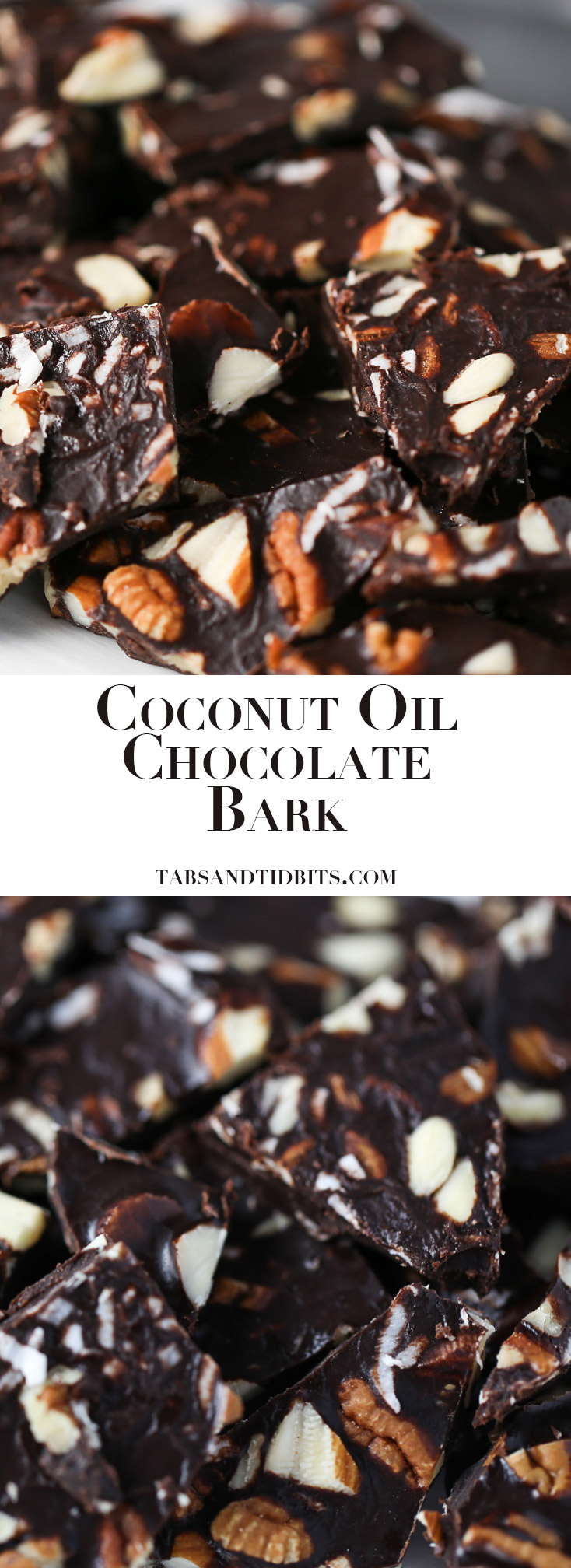 Coconut Oil Chocolate Bark - Chocolate bark with nuts and coconut and, of course, coconut oil!