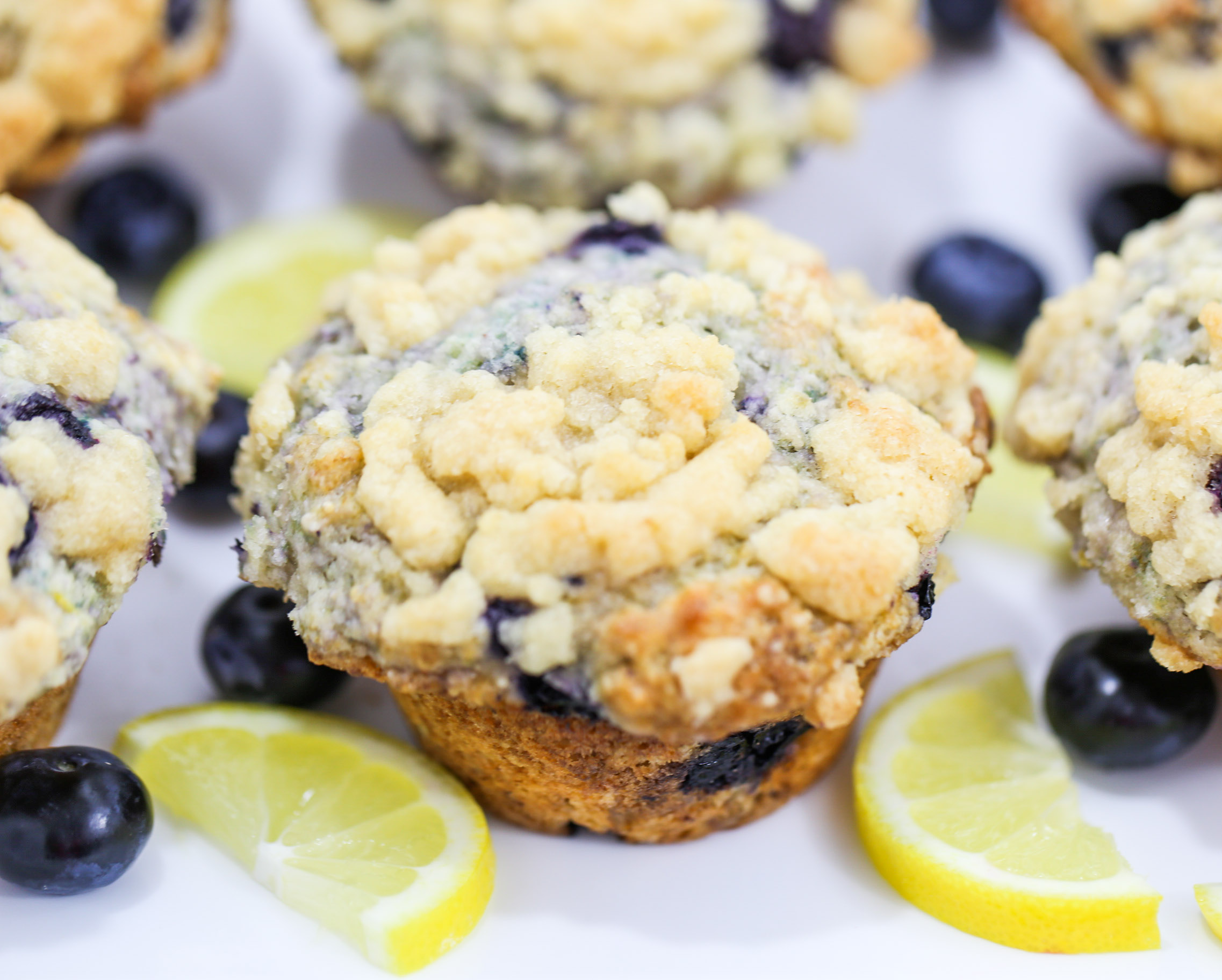 Bakery Style Lemon Blueberry Muffins