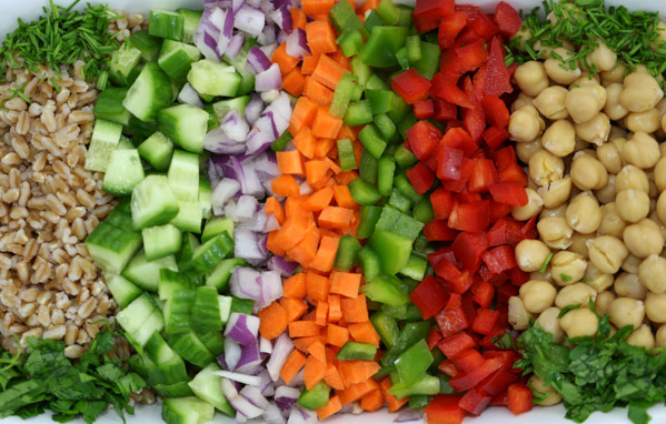 Refreshing Garbanzo & Chopped Veggie Salad