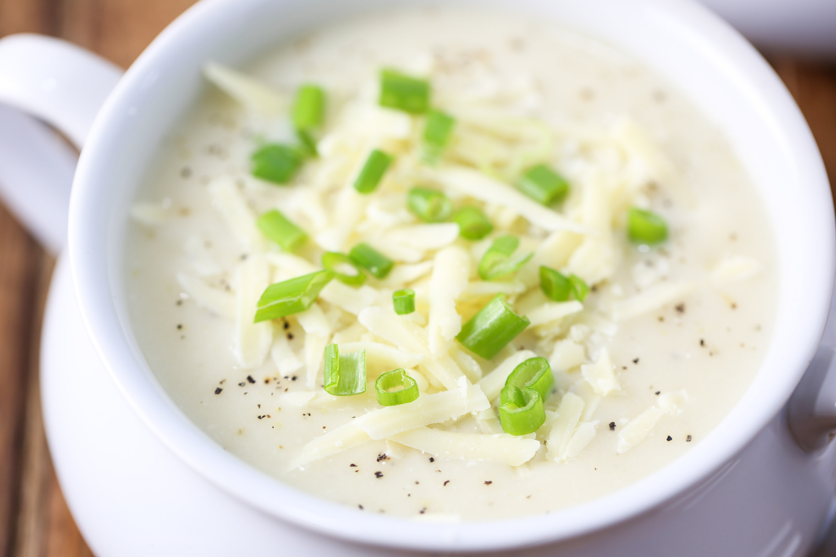 Cheesy Cauliflower Soup Slow Cooker Style