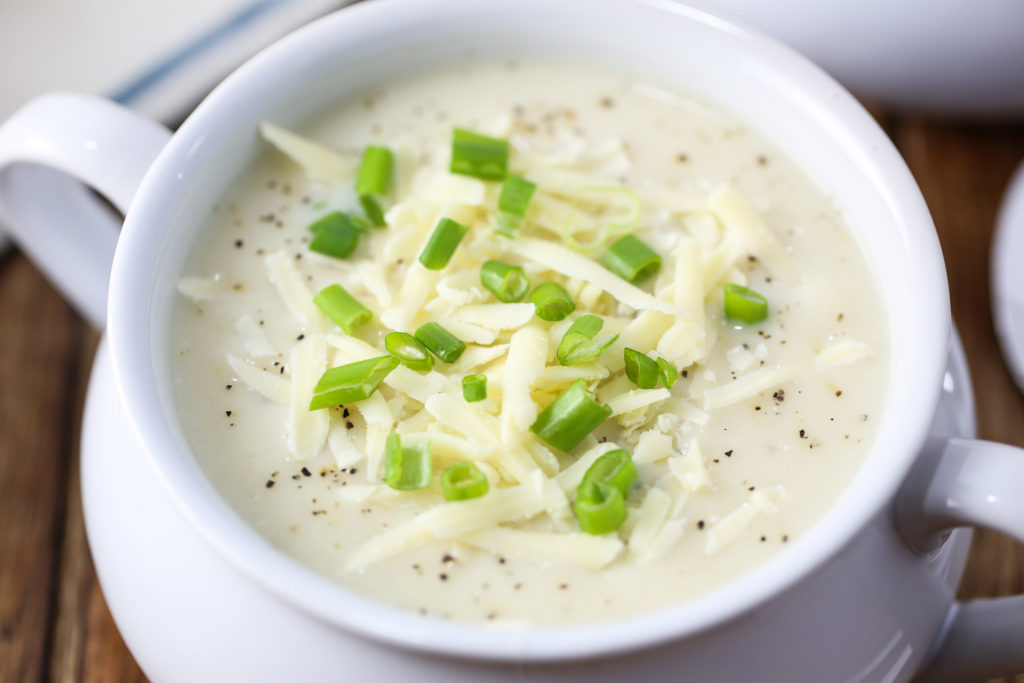 Cheesy Cauliflower Soup (Slow Cooker Style) Tabs & Tidbits