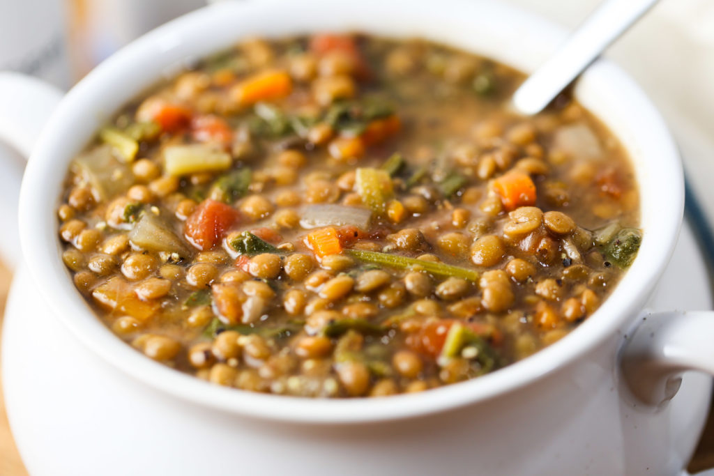 Lentil & Spinach Soup (Slow Cooker Style) - Tabs & Tidbits