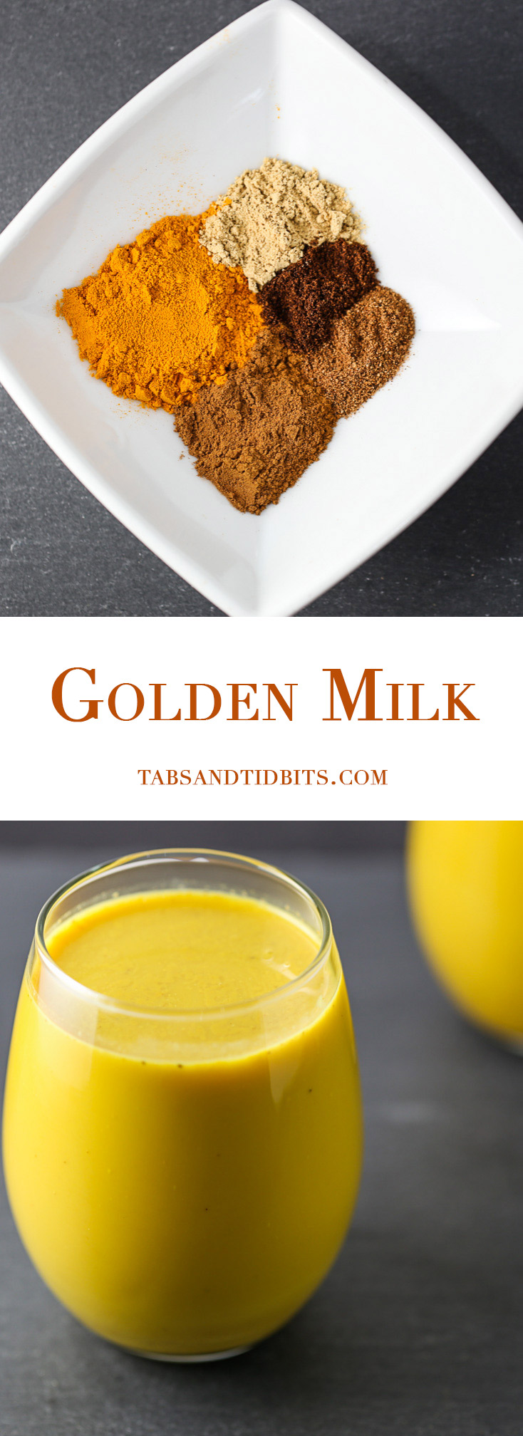 Golden Milk - Almond milk filled with turmeric, ginger, cinnamon and few extra spices to make this drink even more delicious!