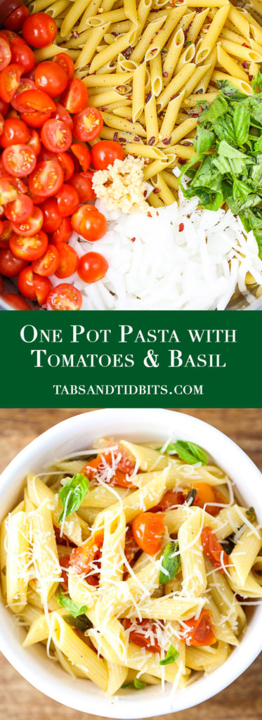 One Pot Pasta With Tomatoes And Basil Tabs And Tidbits