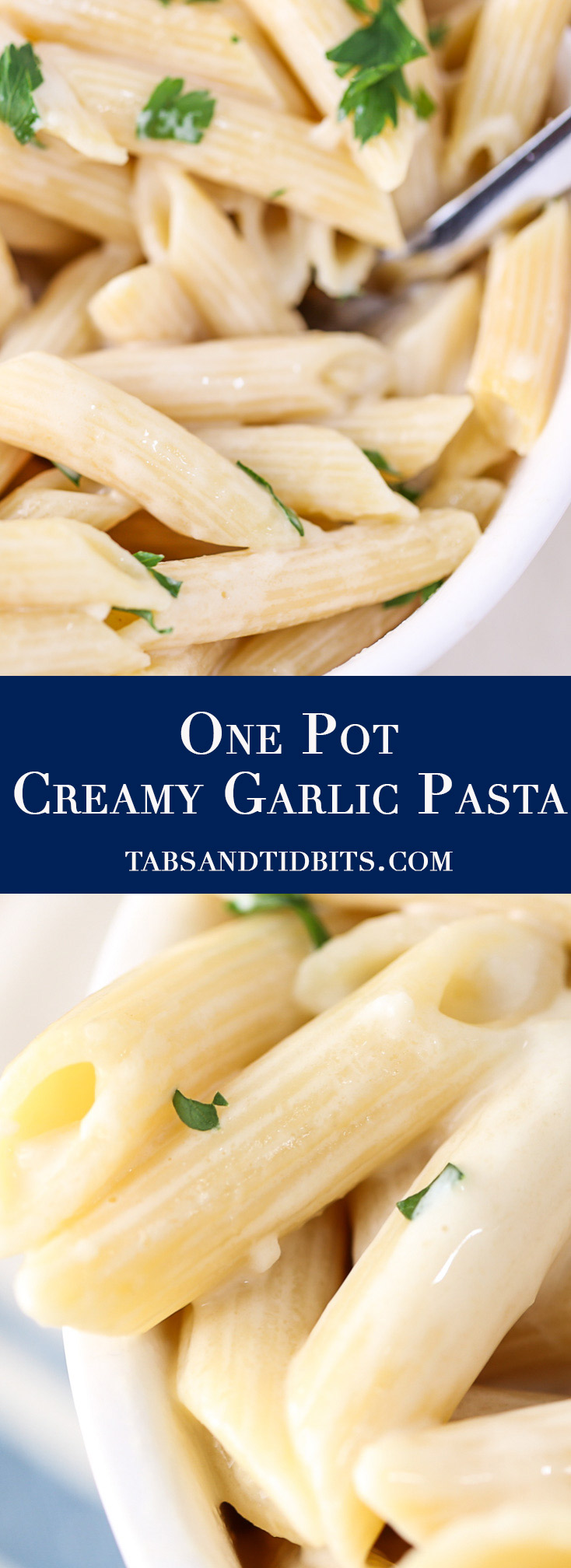 One Pot Creamy Garlic Pasta - This dish is fast, flavorful, and full of creamy garlic goodness!