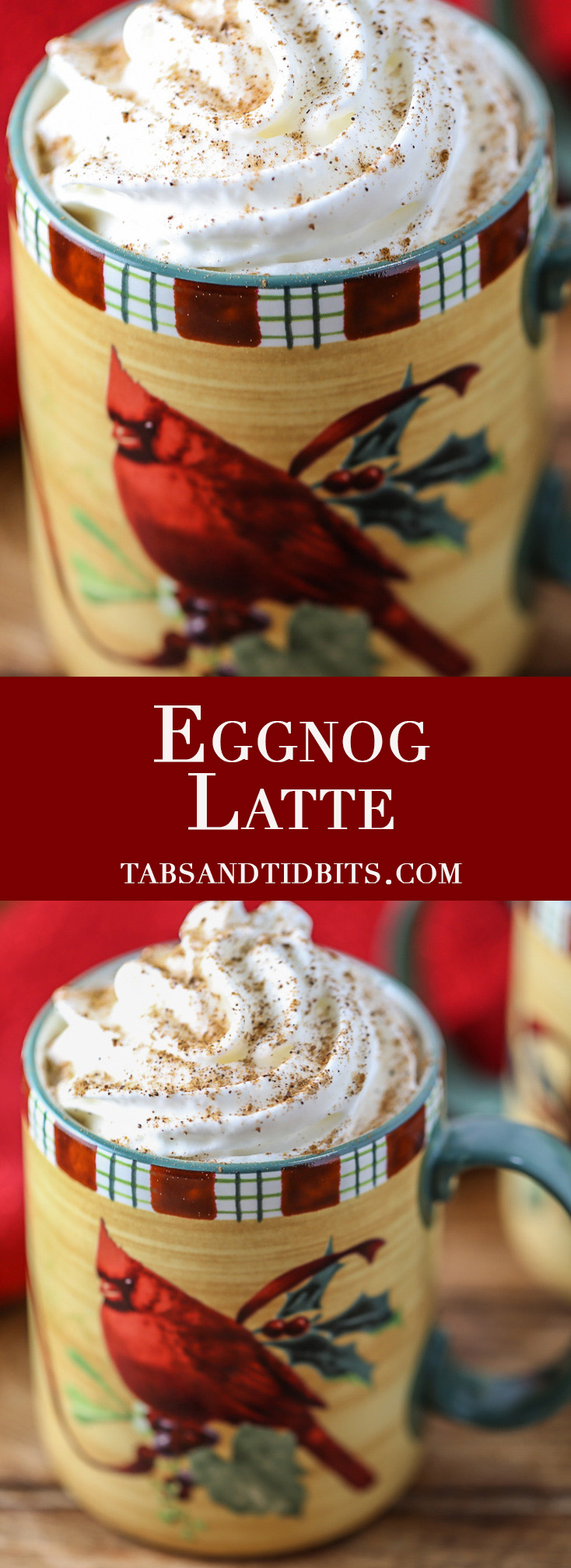 Eggnog Latte - Store-bought eggnog and strong brewed coffee make the perfect treat without having to make a trip to the coffee shop!