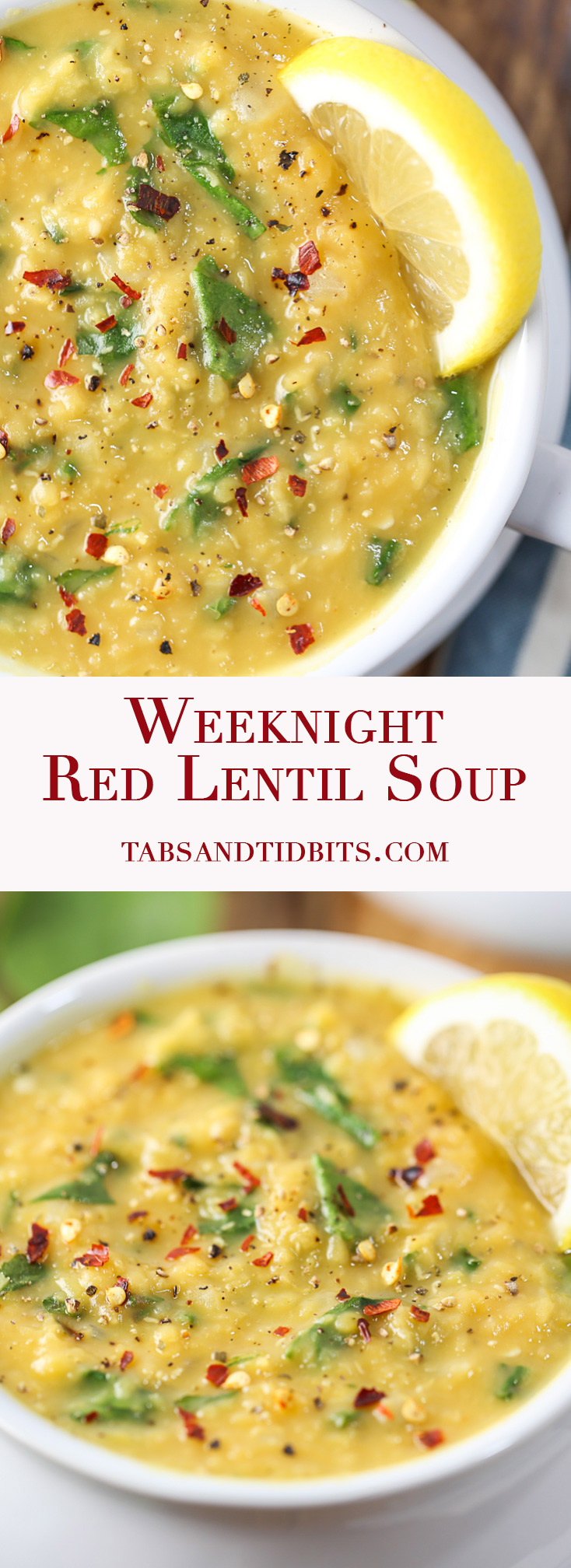 Weeknight Red Lentil Soup - A simple yet delicious uncomplicated soup that is vegan and vegetarian-friendly!