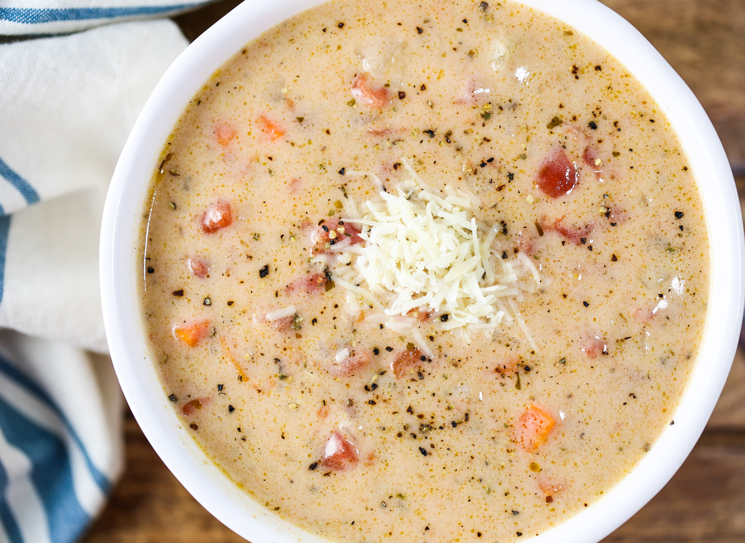 Tomato Basil Parmesan Soup