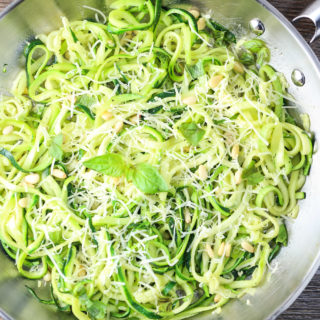 Sauteed Zucchini Noodles with Pine Nuts