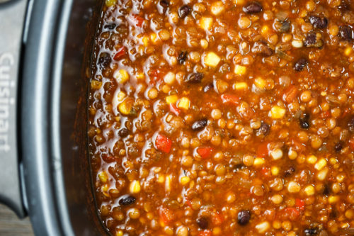 Slow Cooker Taco Lentil Soup