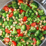 Chickpea Saute with Broccoli & Tomatoes