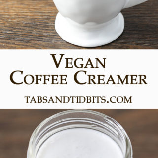 This Vegan Coffee Creamer is made from 2 ingredients and is a creamy addition to your coffee!