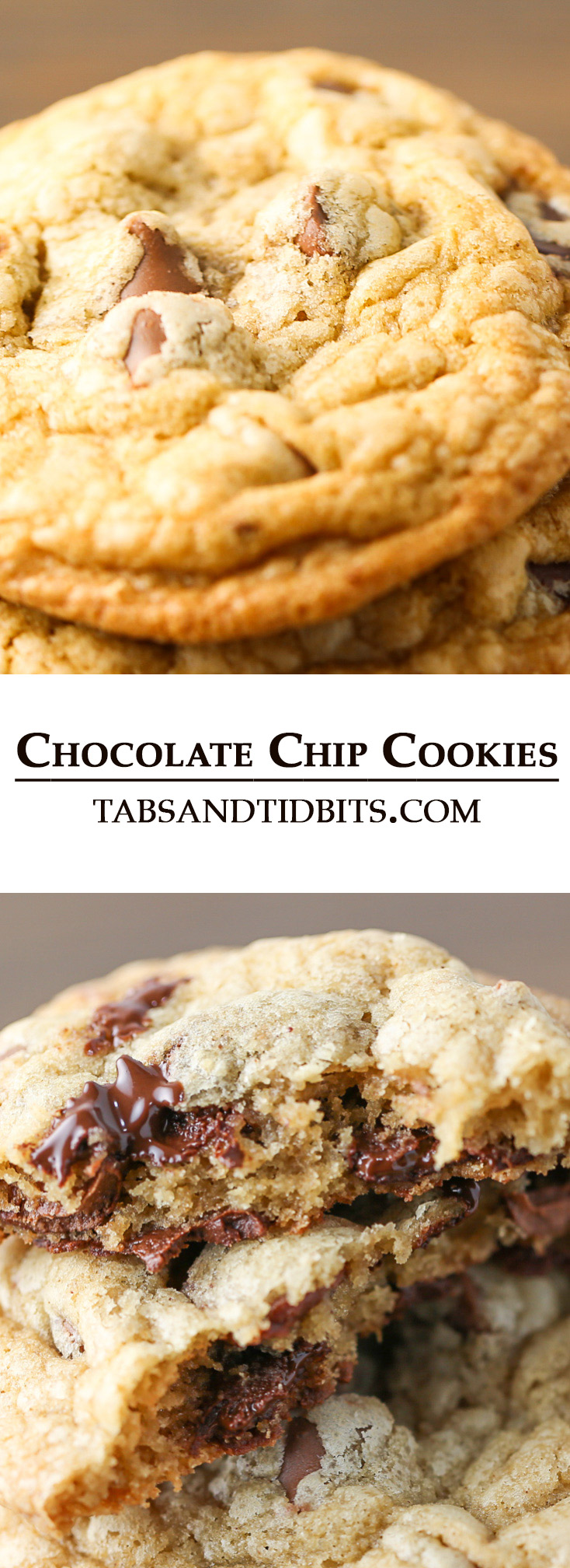 These Chocolate Chip Cookies deliver on the moist and chewy interior and buttery crisp edges and loaded with rich chocolate!