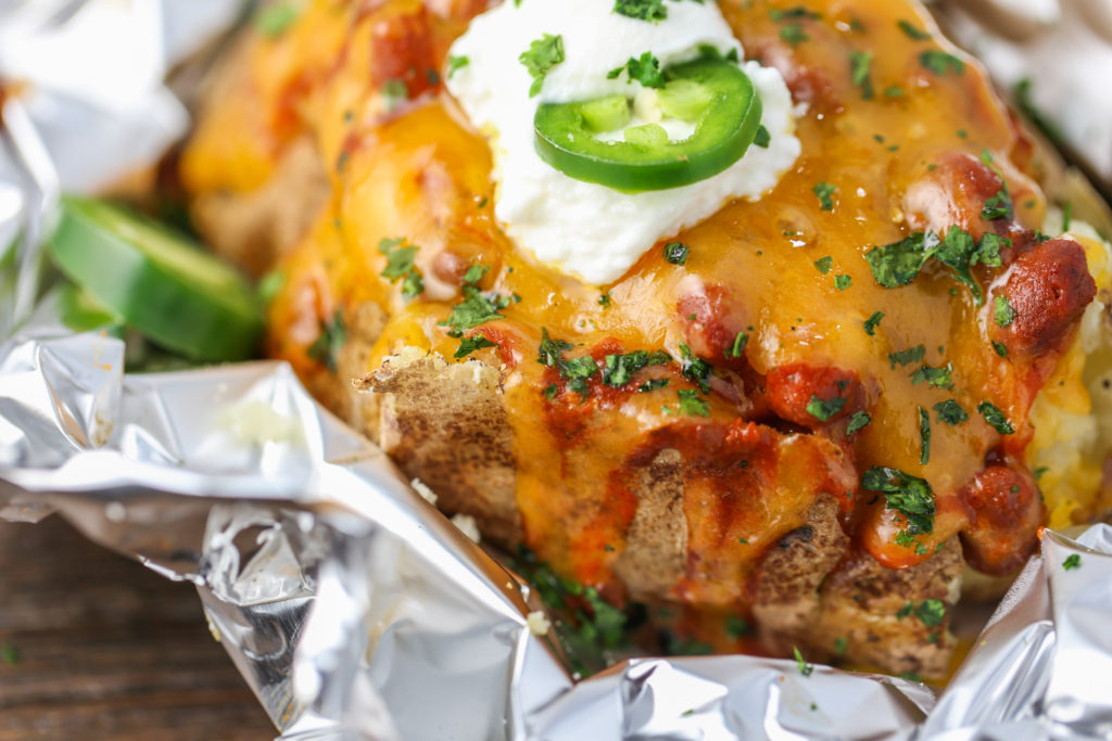 Chili Cheese Baked Potatoes Tabs & Tidbits