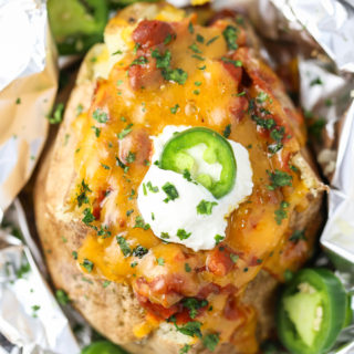 Chili Cheese Baked Potatoes