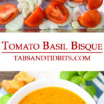 Fresh roasted tomatoes, onions and garlic are simmered together and blended with fresh basil, creating this delicious and creamy vegan Tomato Basil Bisque!