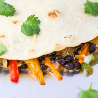 Cheesy Black Bean Veggie Quesadillas