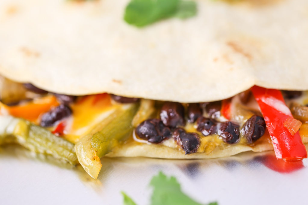 Cheesy Black Bean Veggie Quesadillas