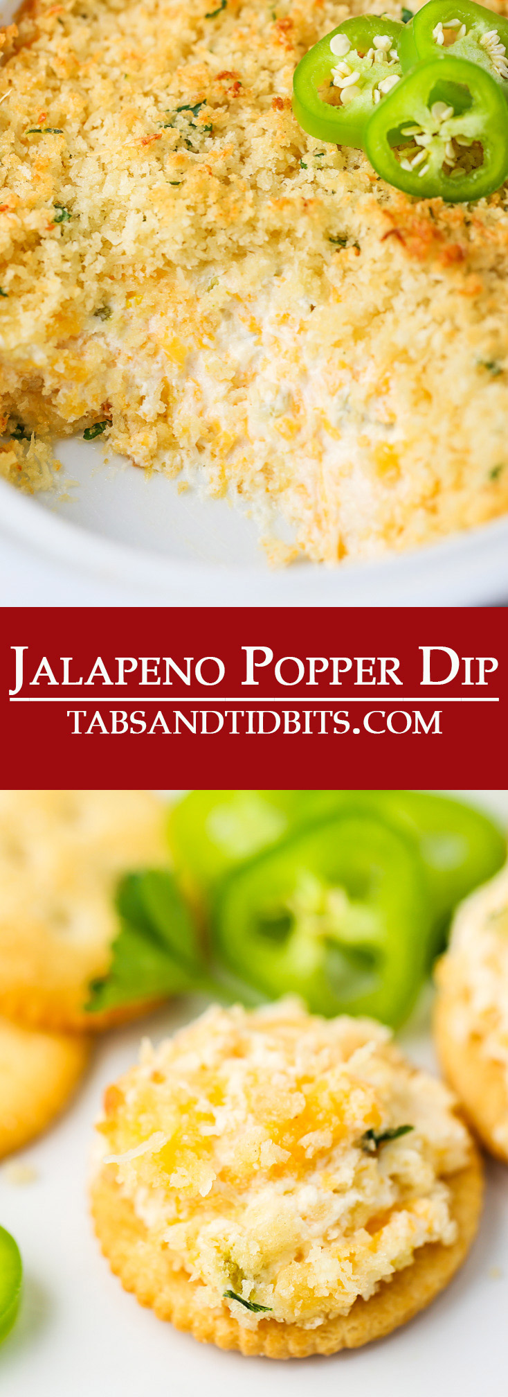  This Jalapeno Popper Dip is filled with cream cheese, sharp cheddar cheese, and diced jalapeno peppers. A creamy and cheesy dip with the perfect amount of spice and topped with a buttery and crispy topping! 