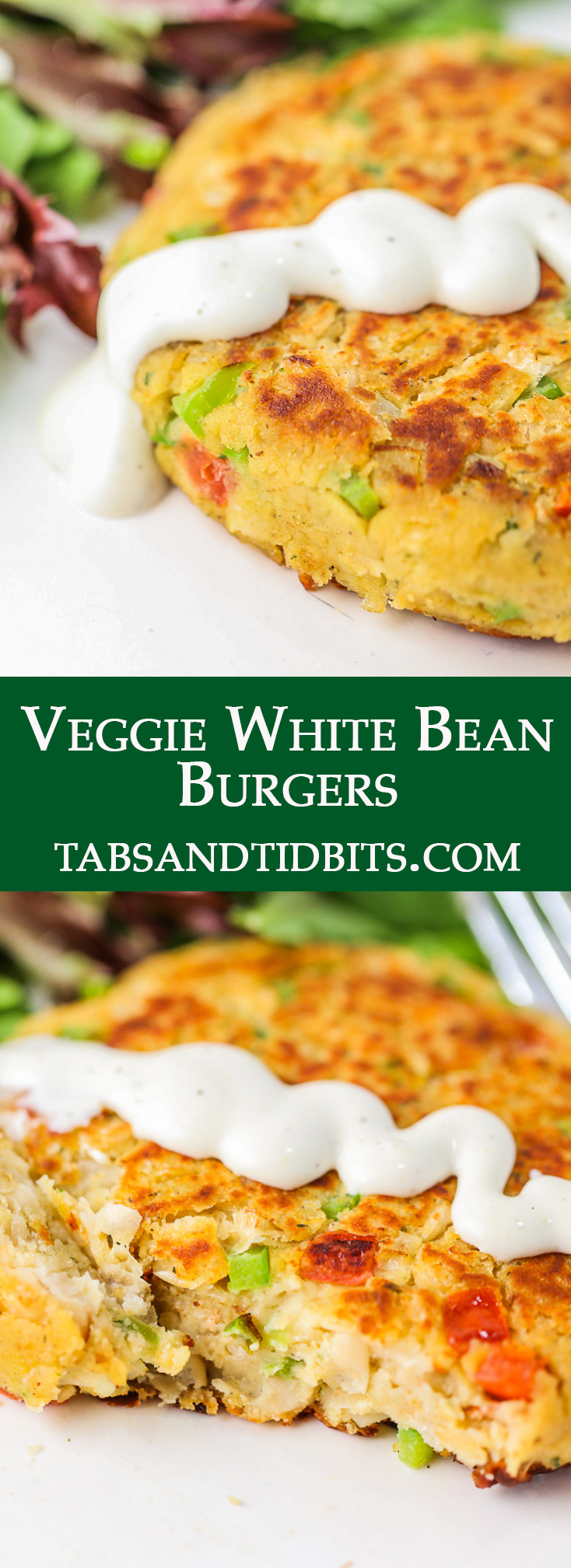 Deliciously seasoned veggie burgers filled with creamy cannellini beans, finely diced veggies, and parmesan cheese! 