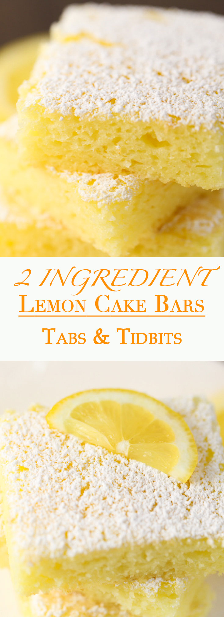 2 Ingredient Lemon Cake Bars